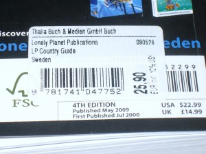Lonely Planet Sweden Preisschild Lonely Planet Sweden Preisschild