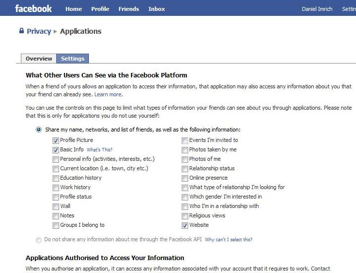 Diese Dinge dürfen die Applications meiner Meinung nach sehen